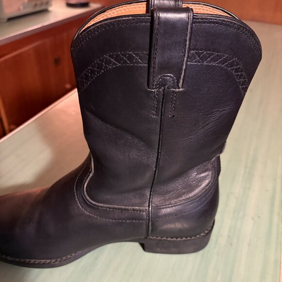 Mens Ariat ATS Heritage Black Leather Roper Western Boots Size 10 W #34101 - Picture 10 of 16